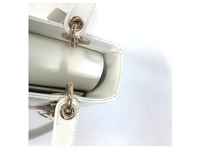 Borsa a Spalla Lady Dior Medium di Christian Dior Bianco - vista 11
