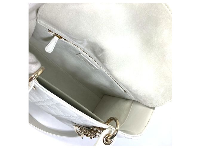Borsa a Spalla Lady Dior Medium di Christian Dior Bianco - vista 12