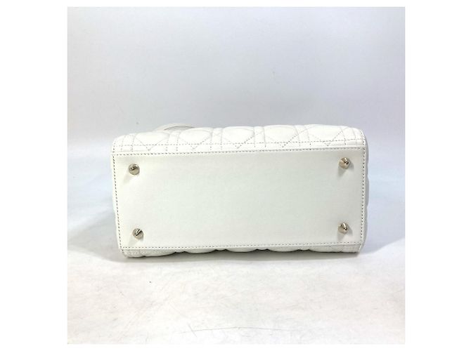 Borsa a Spalla Lady Dior Medium di Christian Dior Bianco - vista 4