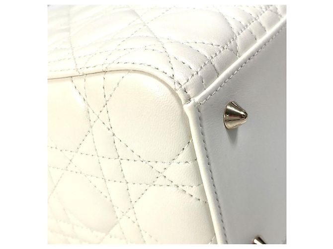 Borsa a Spalla Lady Dior Medium di Christian Dior Bianco - vista 6