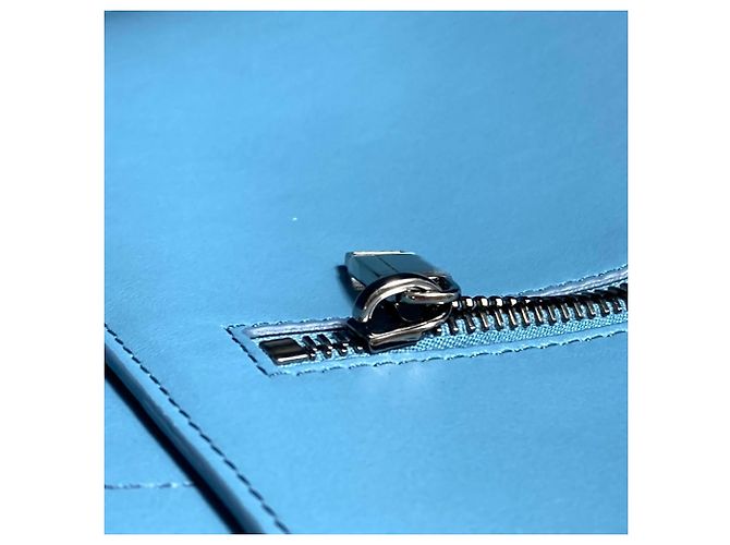 Christian Dior Blue Leather Handbag Tote - view 10