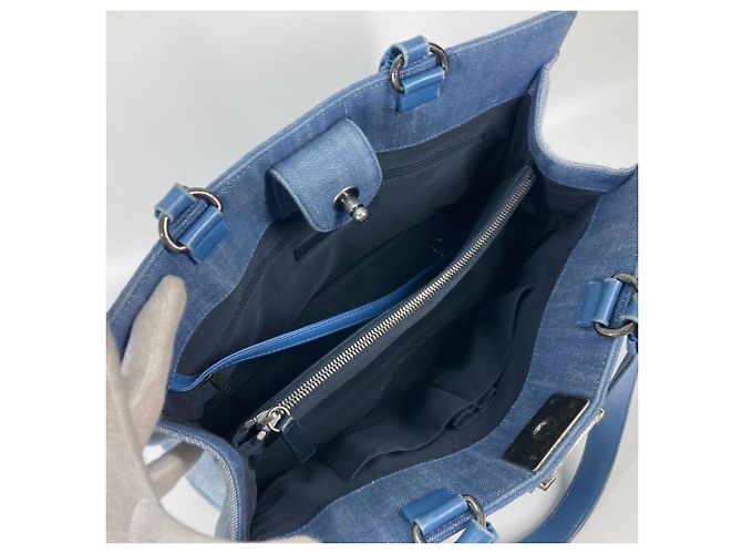 Borsa a Spalla Chanel Boy Chanel V-Stitch Blu - vista 10