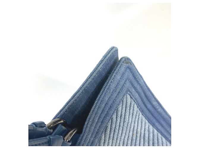 Borsa a Spalla Chanel Boy Chanel V-Stitch Blu - vista 3