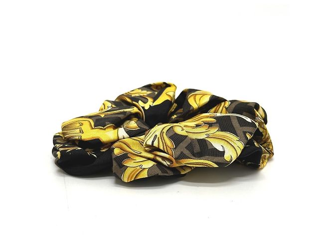 Zucca FENDI Collaborazione Versace Elastico per Capelli Nero Giallo - vista 3