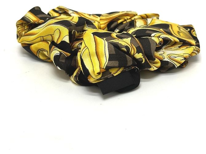 Zucca FENDI Collaborazione Versace Elastico per Capelli Nero Giallo - vista 4