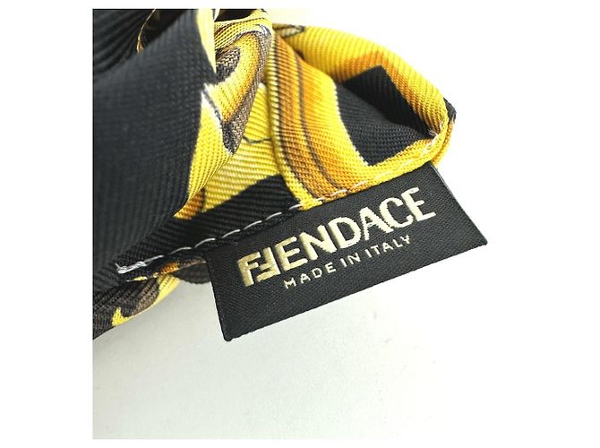 Zucca FENDI Collaborazione Versace Elastico per Capelli Nero Giallo - vista 5