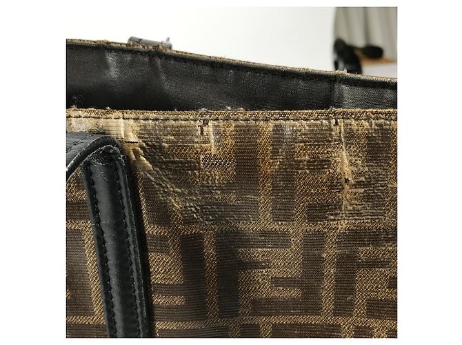 Fendi 8BH348 Zucca Schultertasche Braun Schwarz - Ansicht 13
