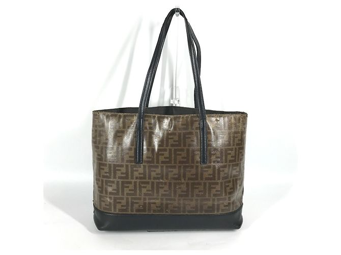 Fendi 8BH348 Zucca Schultertasche Braun Schwarz - Ansicht 2
