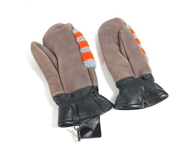 Fendi Damenhandschuhe aus Angora Braun Orange - Ansicht 2
