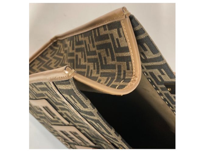 Borsa Tote Media Fendi Sunshine Marrone - vista 13