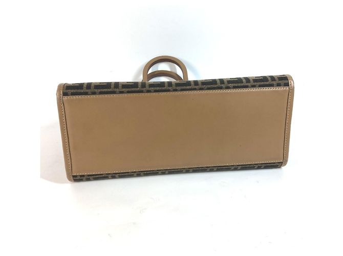 Borsa Tote Media Fendi Sunshine Marrone - vista 4