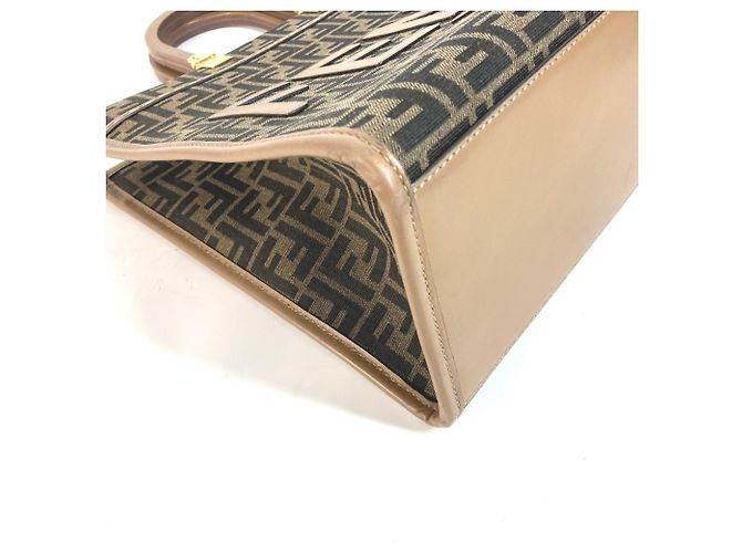 Borsa Tote Media Fendi Sunshine Marrone - vista 6
