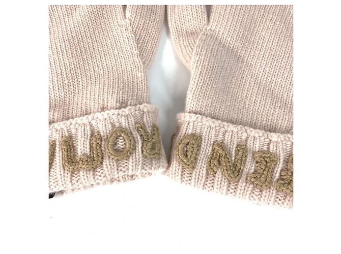 Guanti in lana da donna Fendi Rosa Beige - vista 3