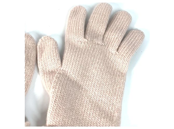 Guanti in lana da donna Fendi Rosa Beige - vista 4
