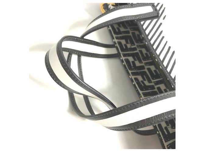 Fendi 8BH357 Joshua Vides Kollaboration Shopper Tasche Schwarz Weiß - Ansicht 7