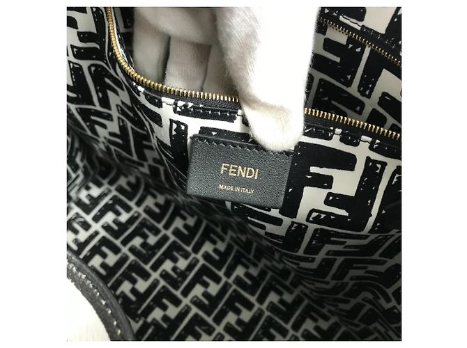Fendi 8BH357 Joshua Vides Kollaboration Shopper Tasche Schwarz Weiß - Ansicht 9