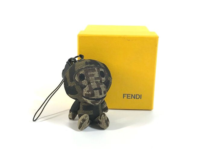 Fendi x A Bathing Ape Milo Zucca Plush Charm Marrone - vista 13
