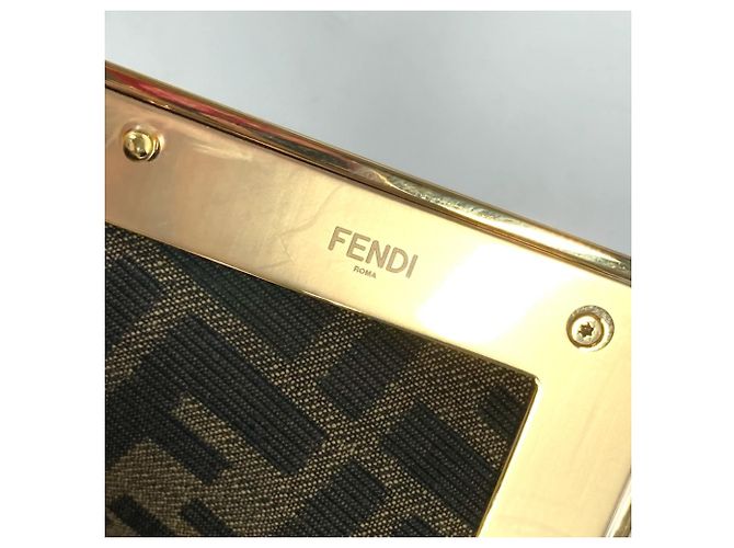 Fendi 8BP129 Pochette First Piccola Borsa a Spalla Marrone Bianco - vista 7