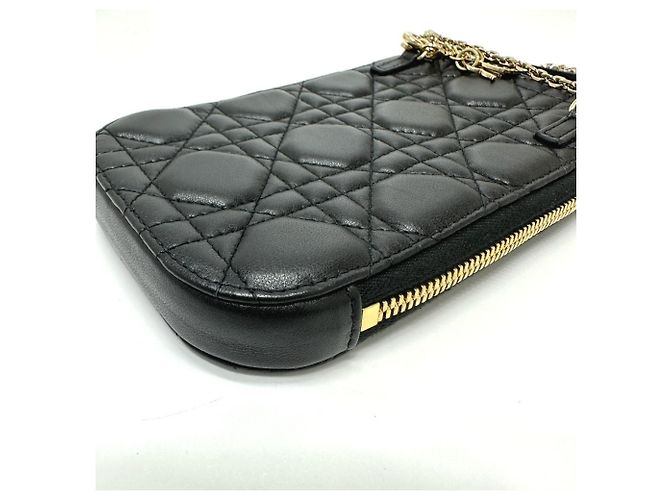 Borsa a spalla con catena e custodia per telefono Cannage Christian Dior Nero - vista 3