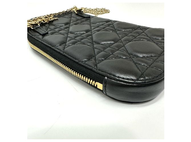Borsa a spalla con catena e custodia per telefono Cannage Christian Dior Nero - vista 4
