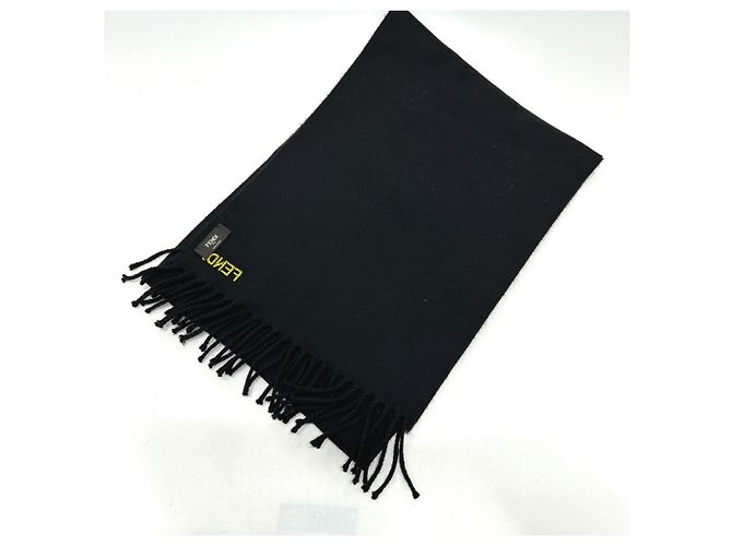 Stola in lana nera Fendi con motivo leopardato Nero - vista 4