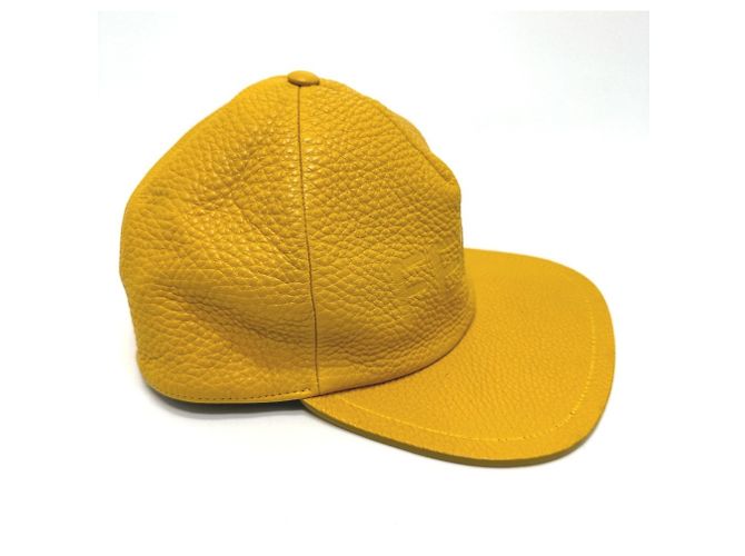 Fendi FXQ768 Yellow Leather Cap - view 4