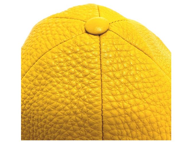 Fendi FXQ768 Yellow Leather Cap - view 6