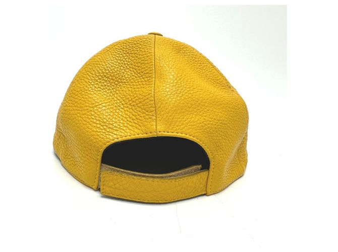 Fendi FXQ768 Yellow Leather Cap - view 7