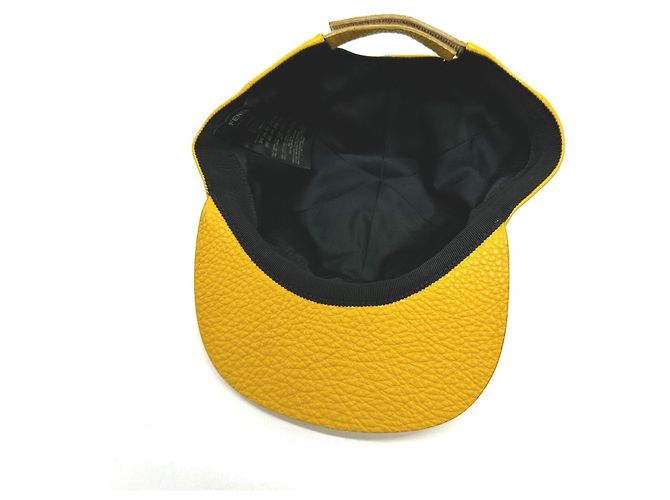 Fendi FXQ768 Yellow Leather Cap - view 8
