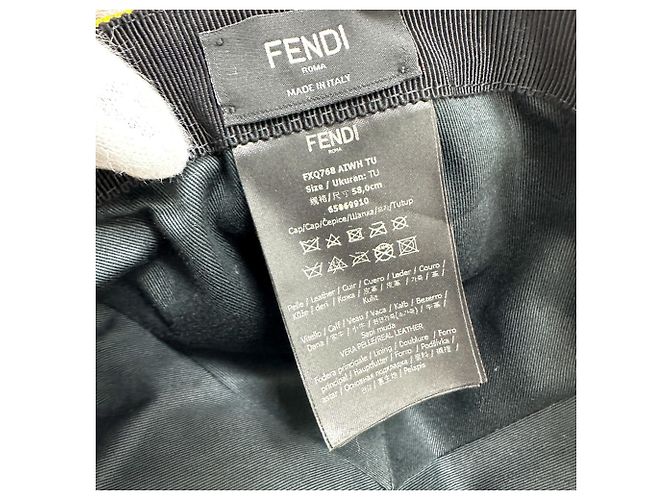 Fendi FXQ768 Yellow Leather Cap - view 9