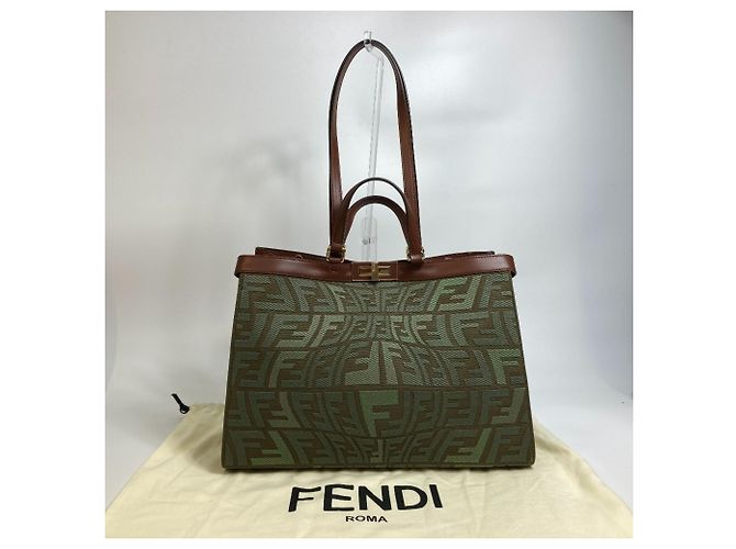 Fendi 8BH374 FF Peekaboo X Tote Schultertasche Grün - Ansicht 16