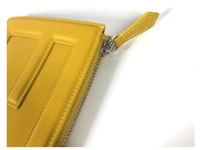 Pochette in pelle gialla Fendi Giallo - vista 5
