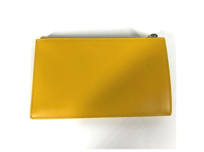 Pochette in pelle gialla Fendi Giallo - vista 8