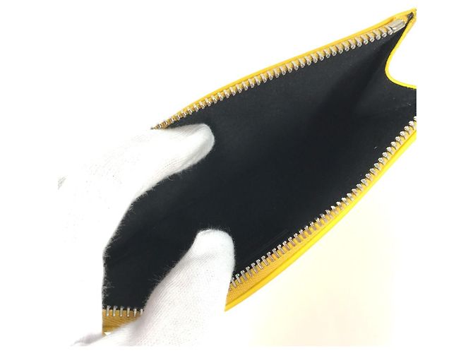 Pochette in pelle gialla Fendi Giallo - vista 9