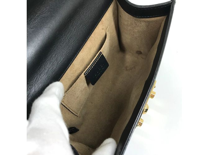 Borsa a Spalla Small Padlock Chain Gucci 409487 Nero - vista 12