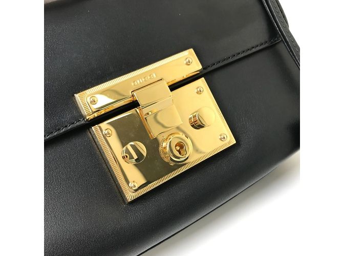 Borsa a Spalla Small Padlock Chain Gucci 409487 Nero - vista 5