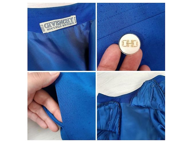 Vintage 1980 Givenchy blaues Leinenkleid - Ansicht 10