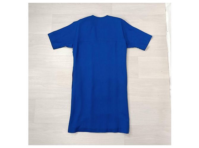 Vintage 1980 Givenchy blaues Leinenkleid - Ansicht 2