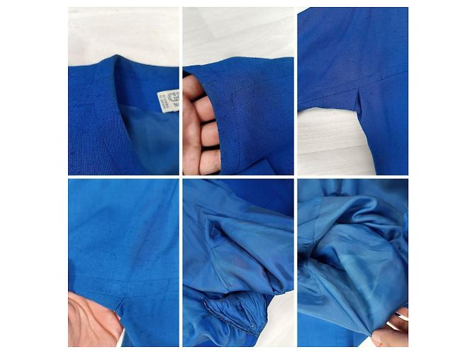 Vintage 1980 Givenchy blaues Leinenkleid - Ansicht 9