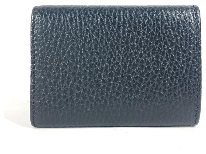 Billetera compacta Gucci GG Marmont Negro Dorado - vista 2