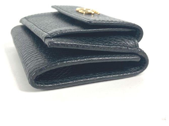 Billetera compacta Gucci GG Marmont Negro Dorado - vista 3
