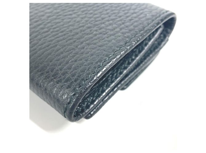 Billetera compacta Gucci GG Marmont Negro Dorado - vista 6