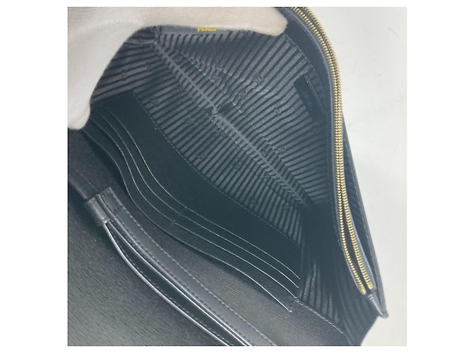 Fendi 8M0312 Flap Toujours Pouch Clutch Bag Nero - vista 12