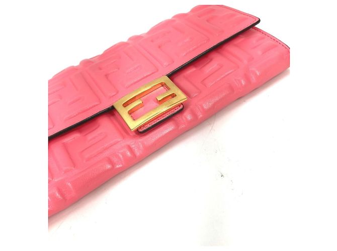 Fendi Langer Geldbeutel aus rosa Leder Pink - Ansicht 3