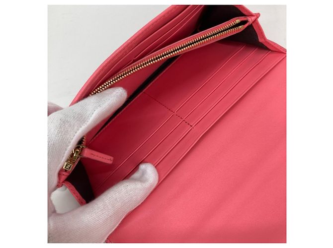 Fendi Langer Geldbeutel aus rosa Leder Pink - Ansicht 8