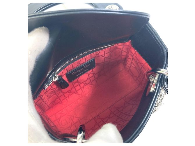 Borsa a Spalla Mini Cannage Lady Dior di Christian Dior Nero - vista 10