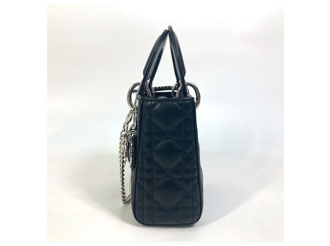 Borsa a Spalla Mini Cannage Lady Dior di Christian Dior Nero - vista 3