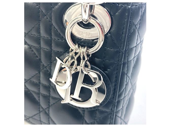 Borsa a Spalla Mini Cannage Lady Dior di Christian Dior Nero - vista 5