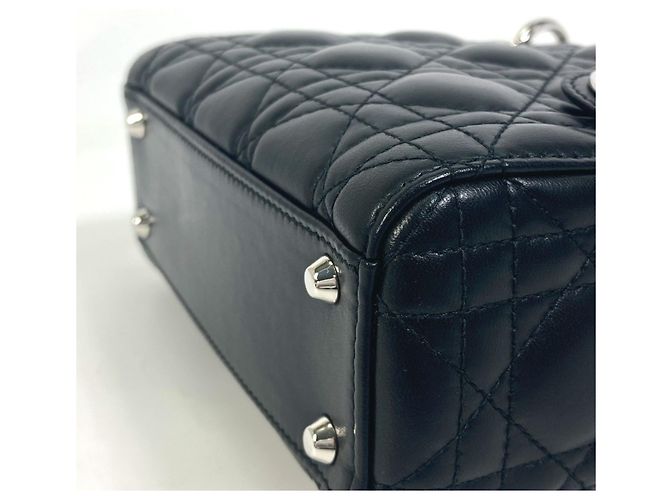 Borsa a Spalla Mini Cannage Lady Dior di Christian Dior Nero - vista 6