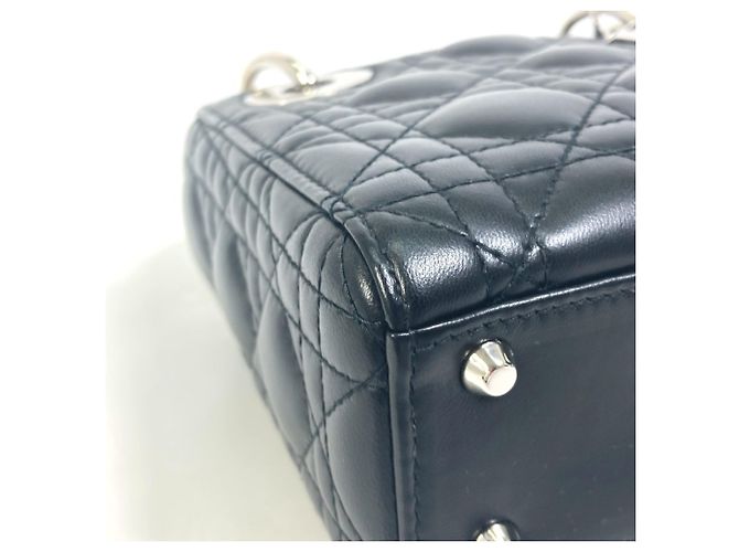 Borsa a Spalla Mini Cannage Lady Dior di Christian Dior Nero - vista 7